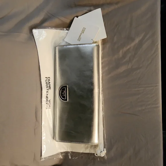 Diane Von Furstenberg Bags Dvf Sliver Clutch Poshmark